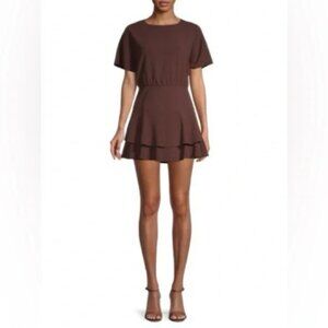 Alice + Olivia - Brown Ruffle Mini-Dress